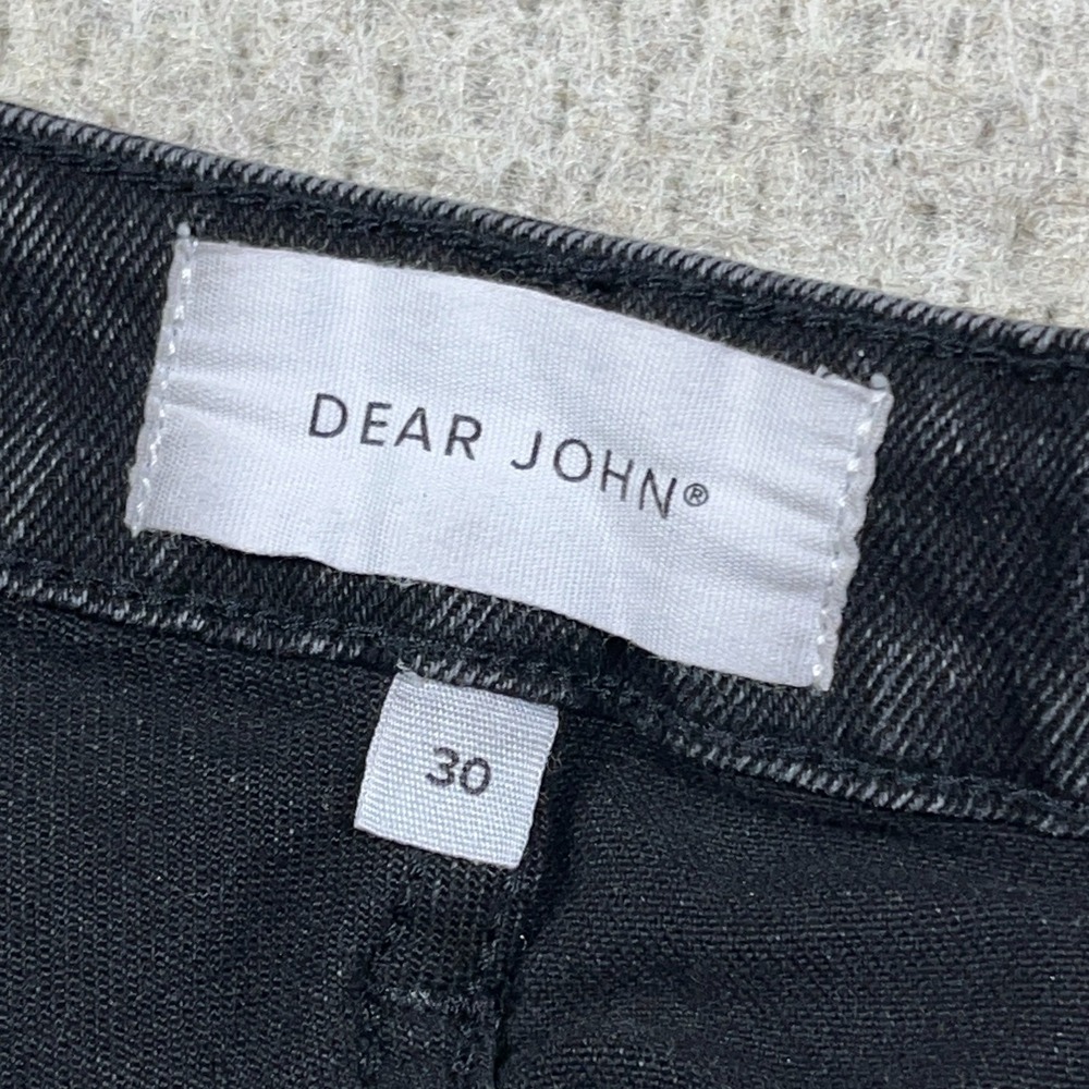Dear John Jeans Women 30 Black Flared Wide Leg High Rise Frayed - Picture 10 of 13